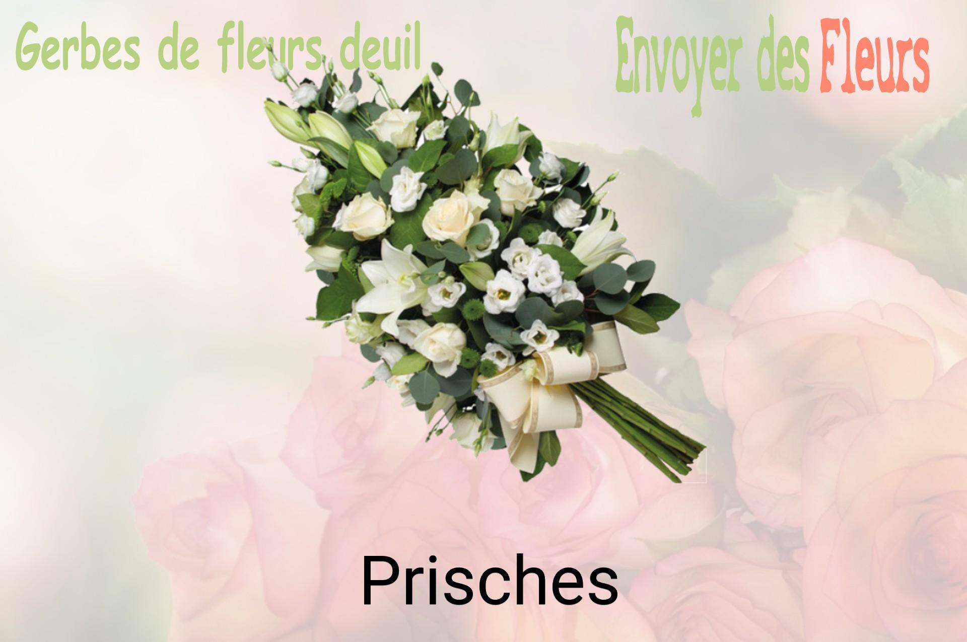 Gerbe de fleurs de deuil livrée à Prisches